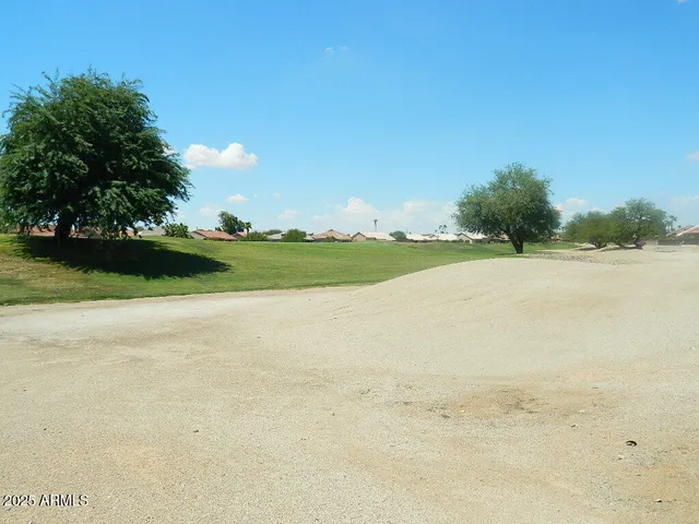 a view of a field with an ocean