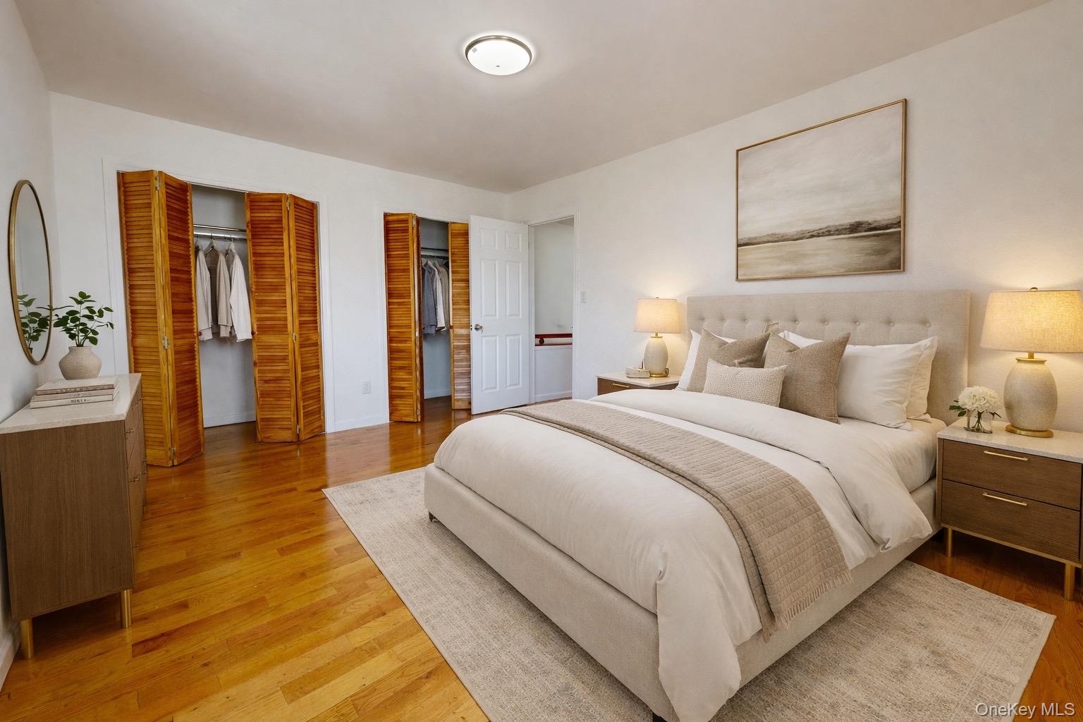 219-42 141st Road Queens, NY 11413 - Photo 3 of 23 a spacious bedroom with a bed and wooden floor