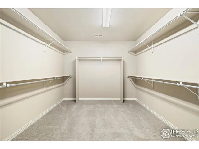 a view of an empty walk in closet