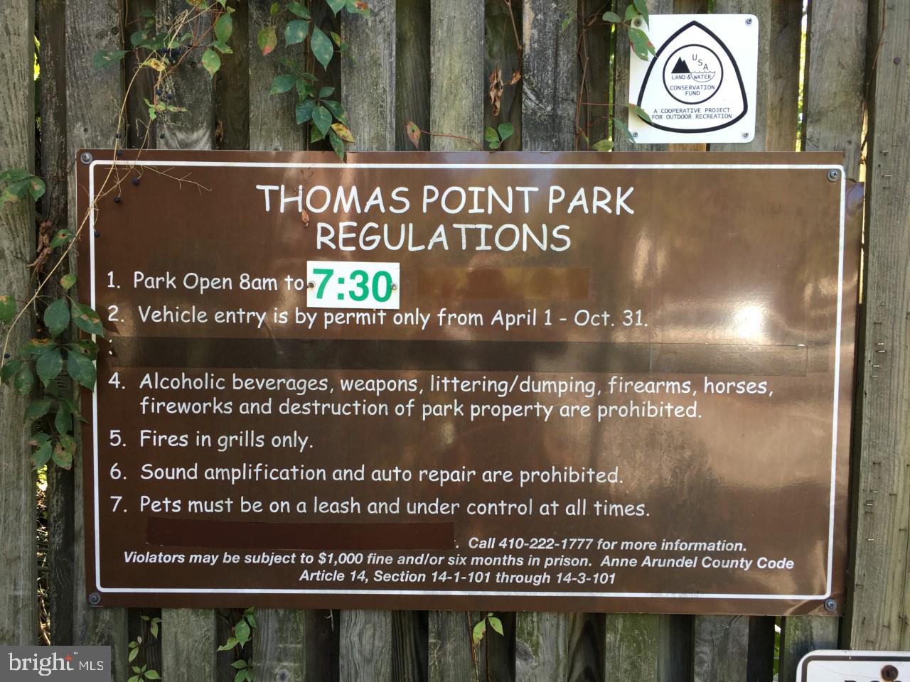 3736 Thomas Point Road Annapolis, MD 21403 - Photo 44 of 49 Park regulations signage