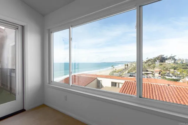 a view of a city from a balcony