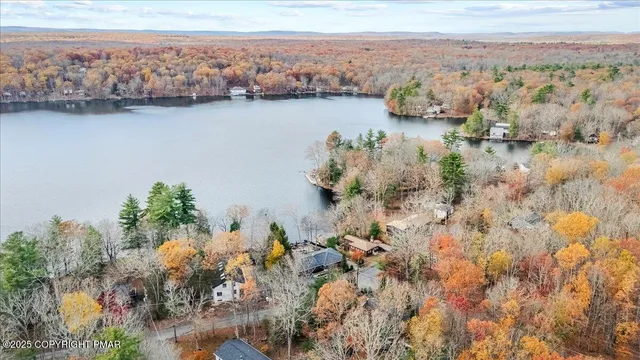 an aerial view of multiple house