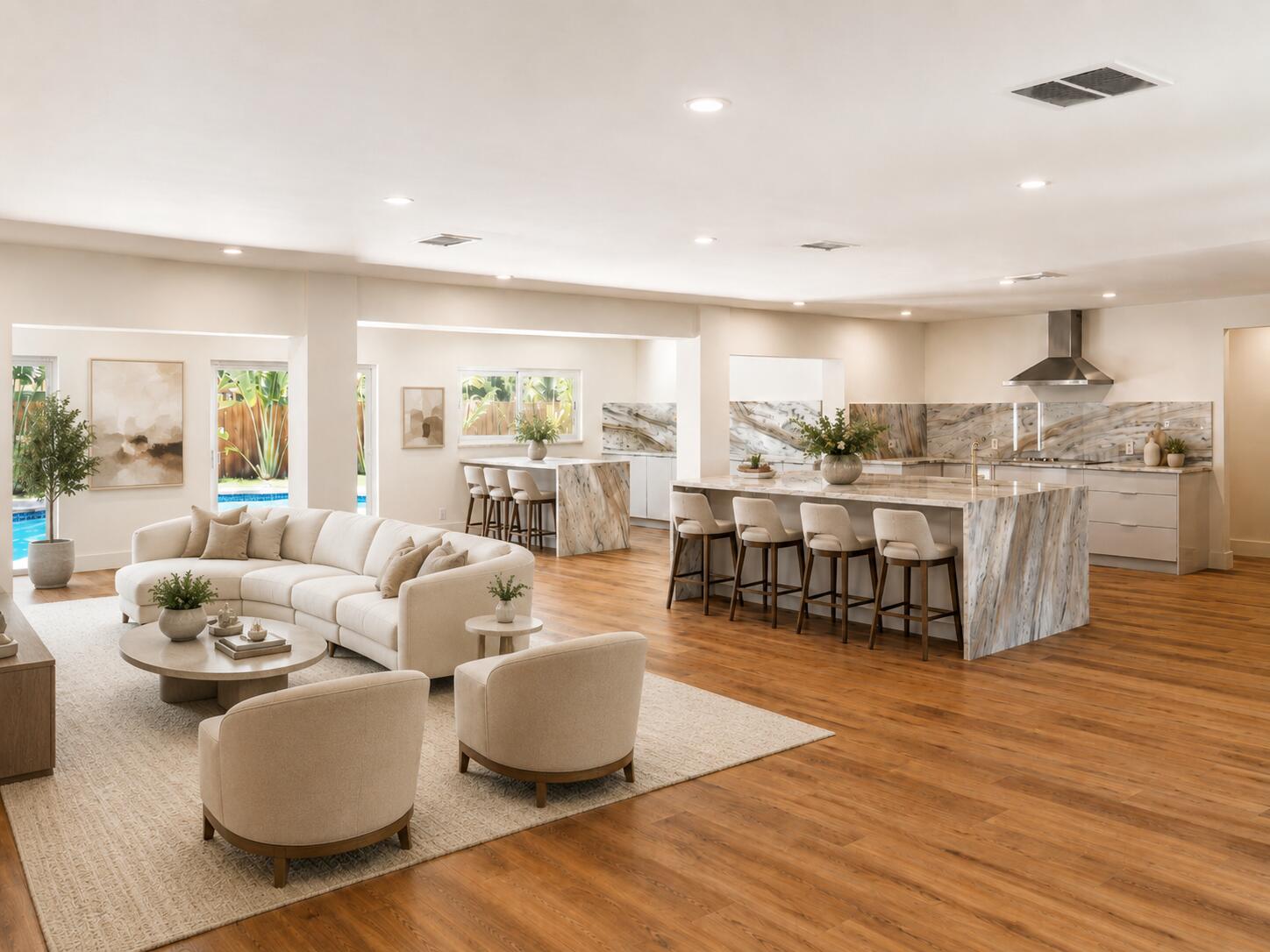 4815 Cleveland Street Hollywood, FL 33021 - Photo 1 of 31 a living room with furniture and a wooden floor