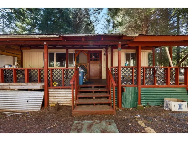 a view of a house with a porch