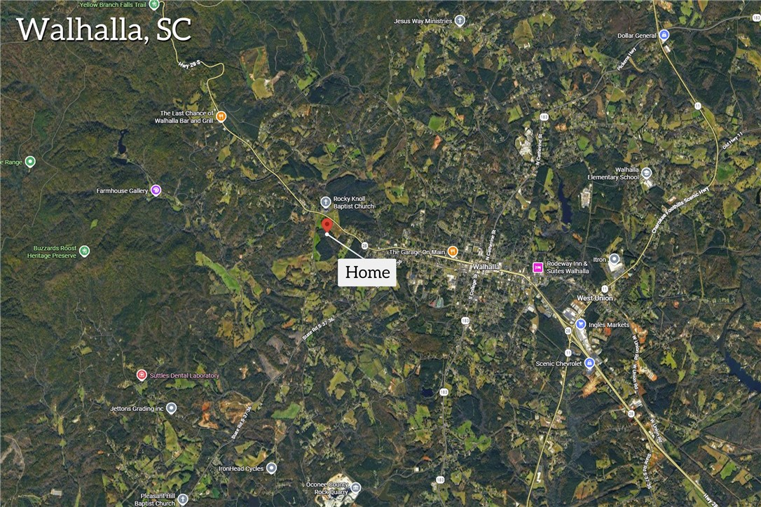 150 Newberry Road Walhalla, SC 29691 - Photo 36 of 47 Satellite map view showcasing the property's location within Walhalla, South Carolina, highlighting local amenities.