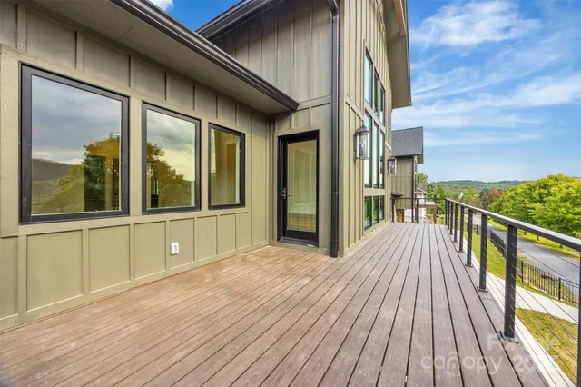 a view of a house with a large window