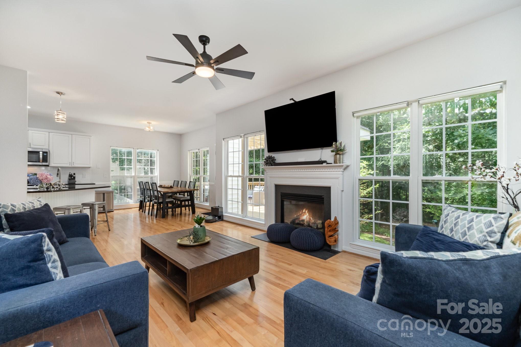 11624 Crossroads Place Concord, NC 28025 - Photo 6 of 45 a living room with furniture a fireplace and a flat screen tv