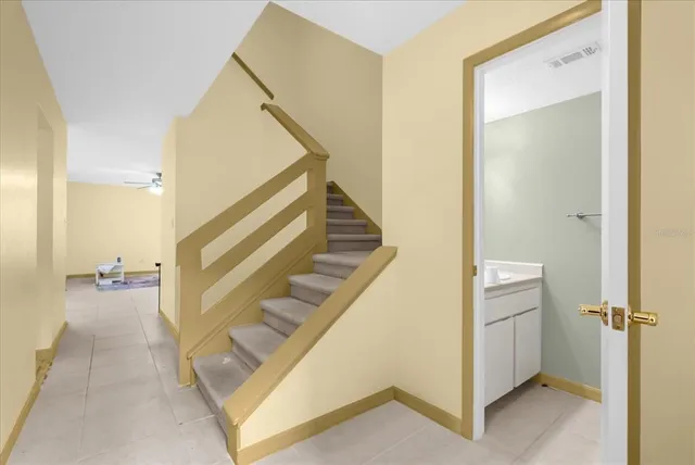 a view of an entryway and livingroom with furniture