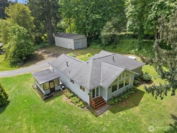 a house view with garden space