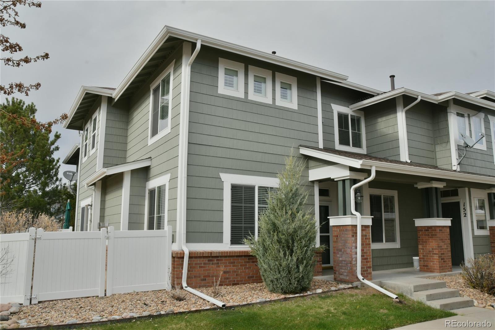 a front view of white house