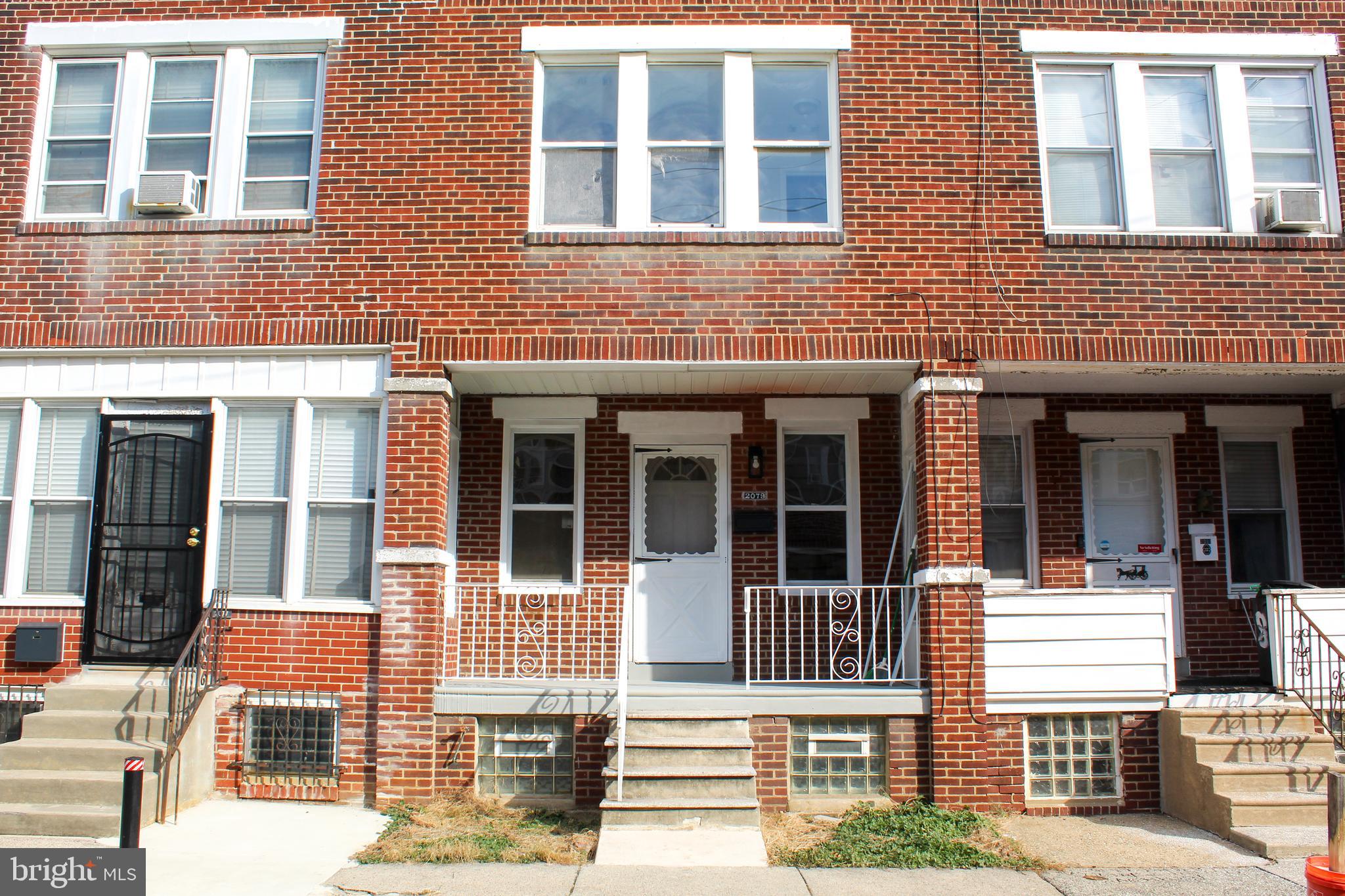 front view of a brick house