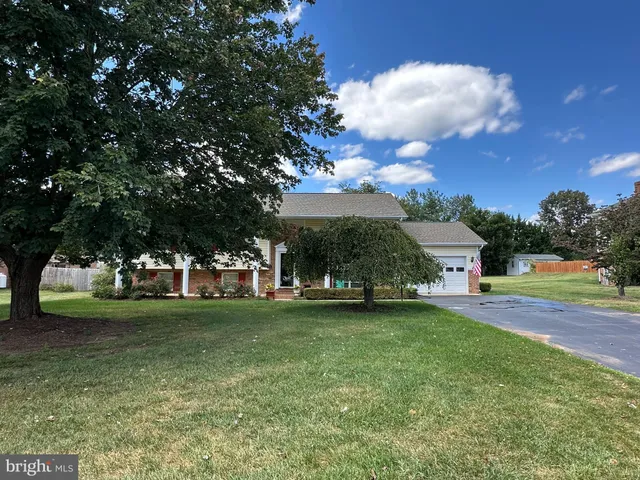 a view of a trees in front of a house