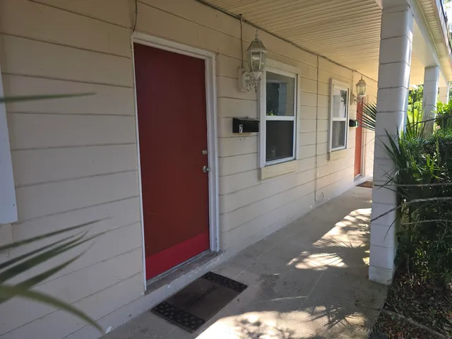 a view of a door of the house