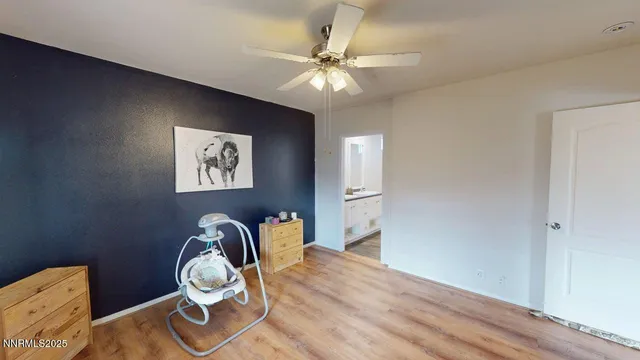 a view of workspace with wooden floor