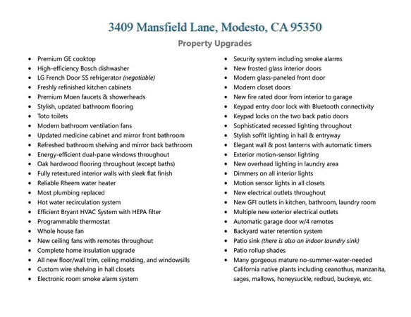 $599,000 | 3409 Mansfield Lane, Modesto, CA 95350