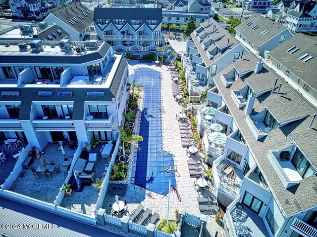 a view of a city with an ocean view