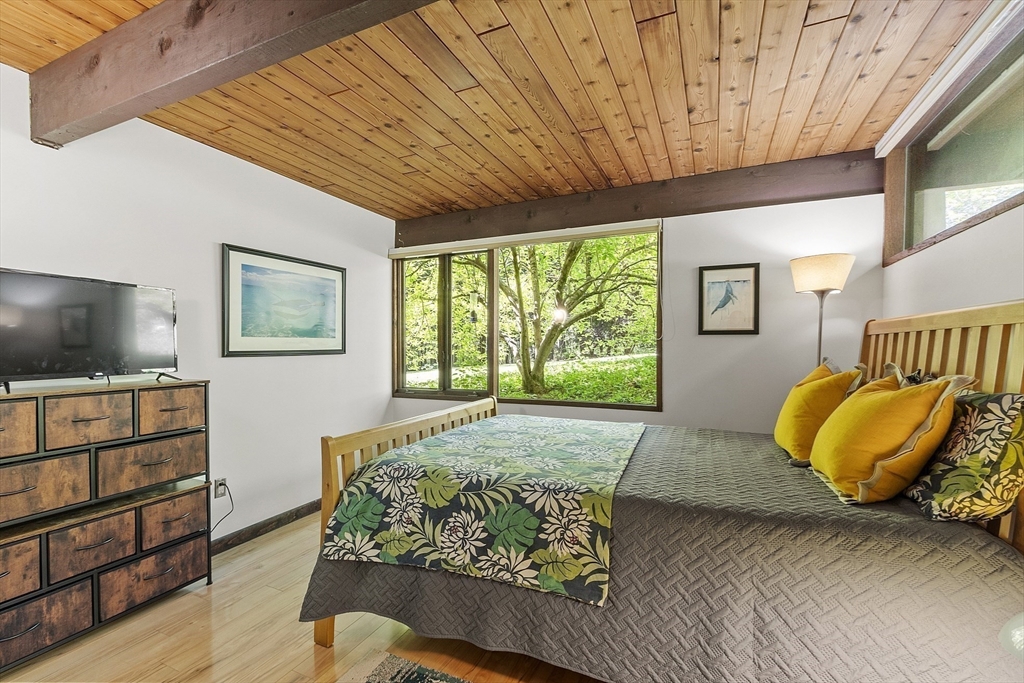 157 Carleton Road Carlisle, MA 01741 - Photo 29 of 42 a bedroom with a bed and flat screen tv