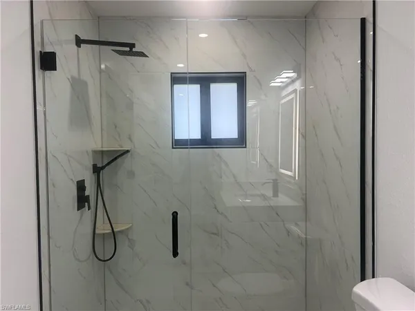 a bathroom with a shower
