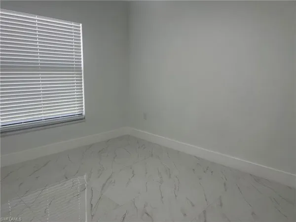 a view of a small space with a window