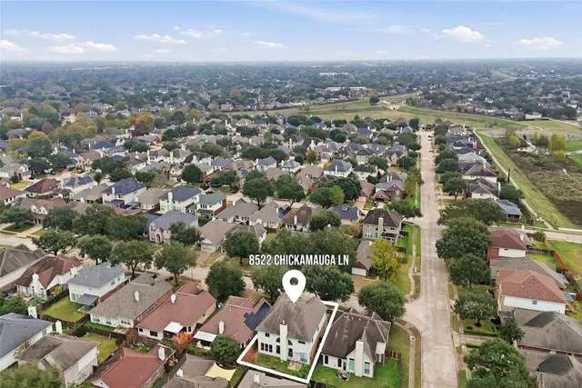 an aerial view of a city