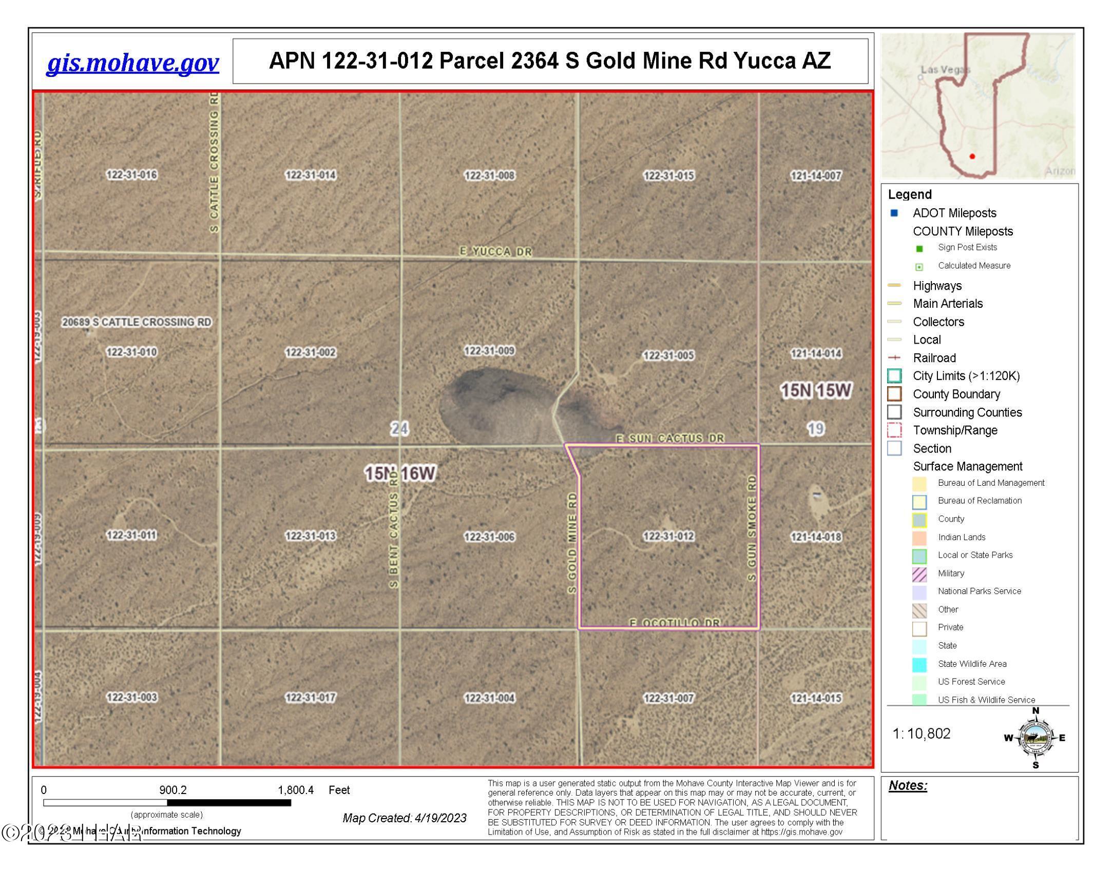 2364 South Gold Mine Road Yucca, AZ 86438 - Photo 8 of 51 122-31-012 Area Map photo