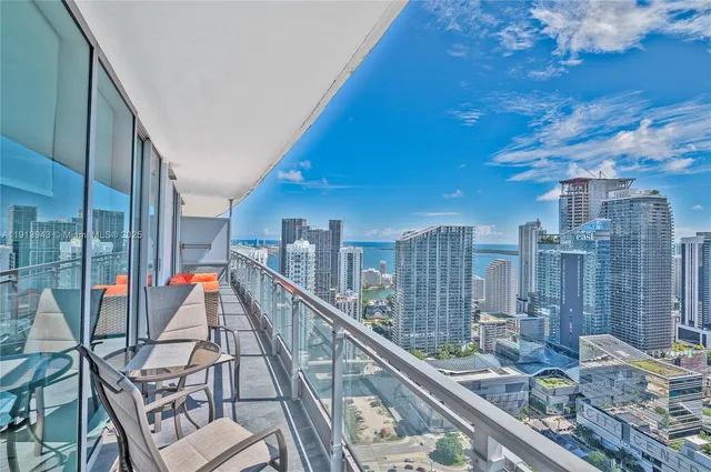 a city view with tall buildings