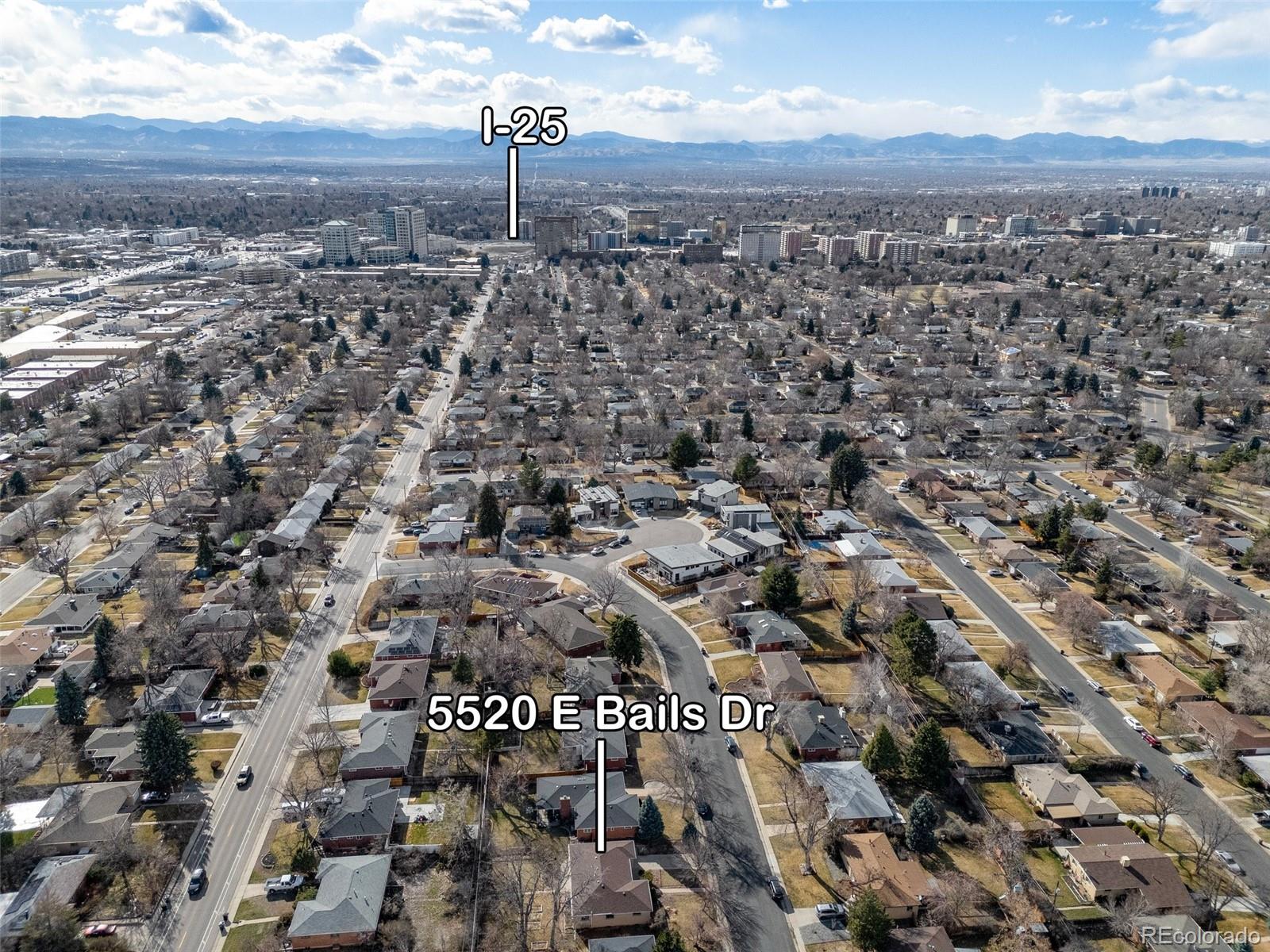 5520 East Bails Drive Denver, CO 80222 - Photo 35 of 38 an aerial view of a city