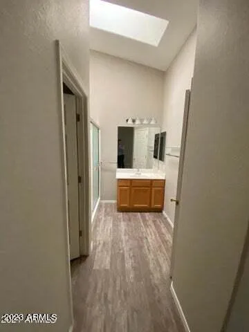 a view of kitchen with microwave oven