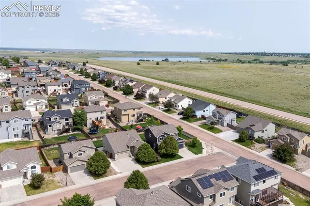 an aerial view of a city