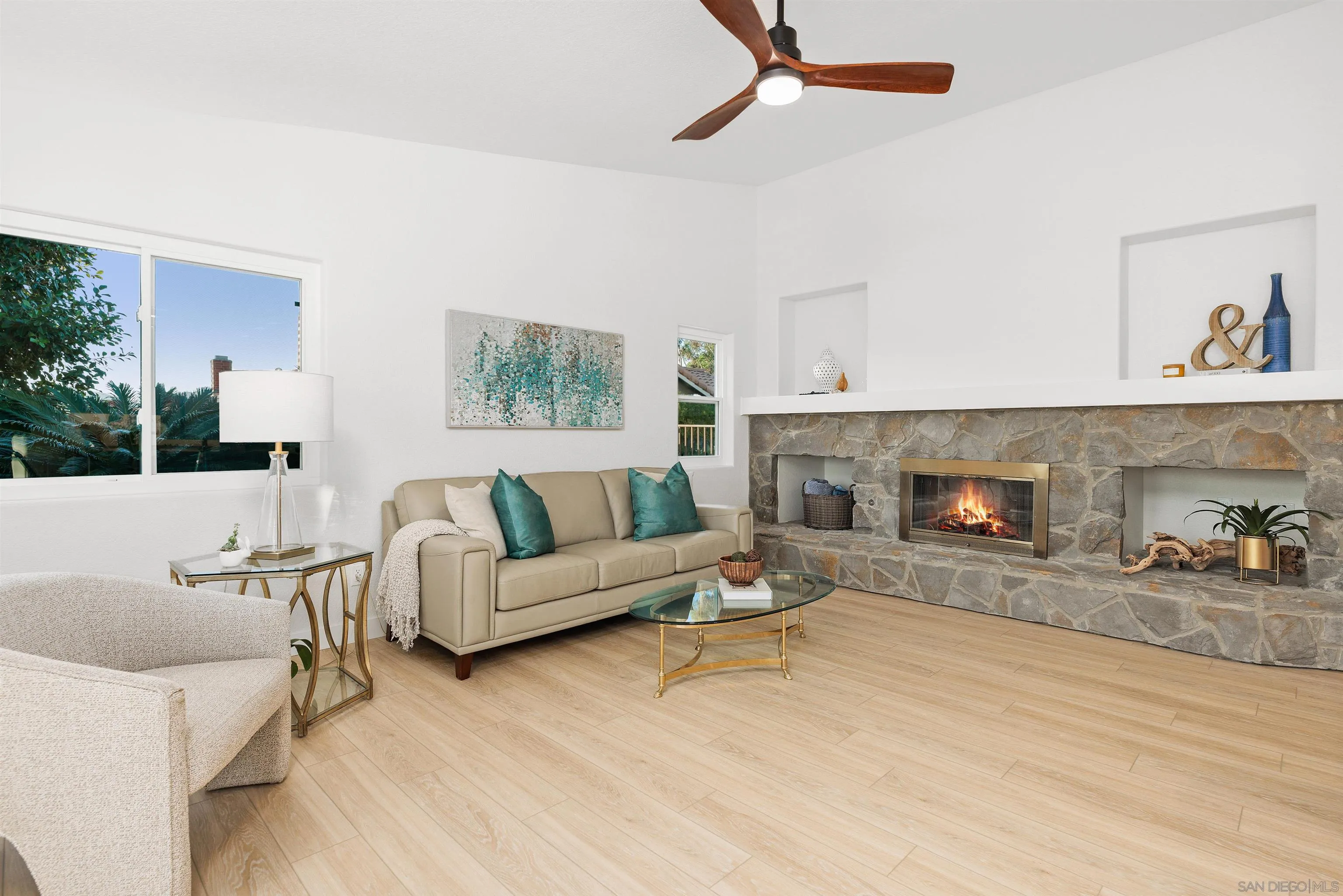 1611 Stoneridge Circle Escondido, CA 92029 - Photo 8 of 30 a living room with furniture and a fireplace