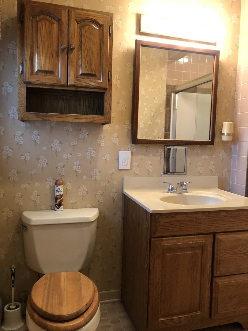 3449 Phillips Avenue Steger, IL 60475 - Photo 14 of 25 a bathroom with a toilet a sink and mirror