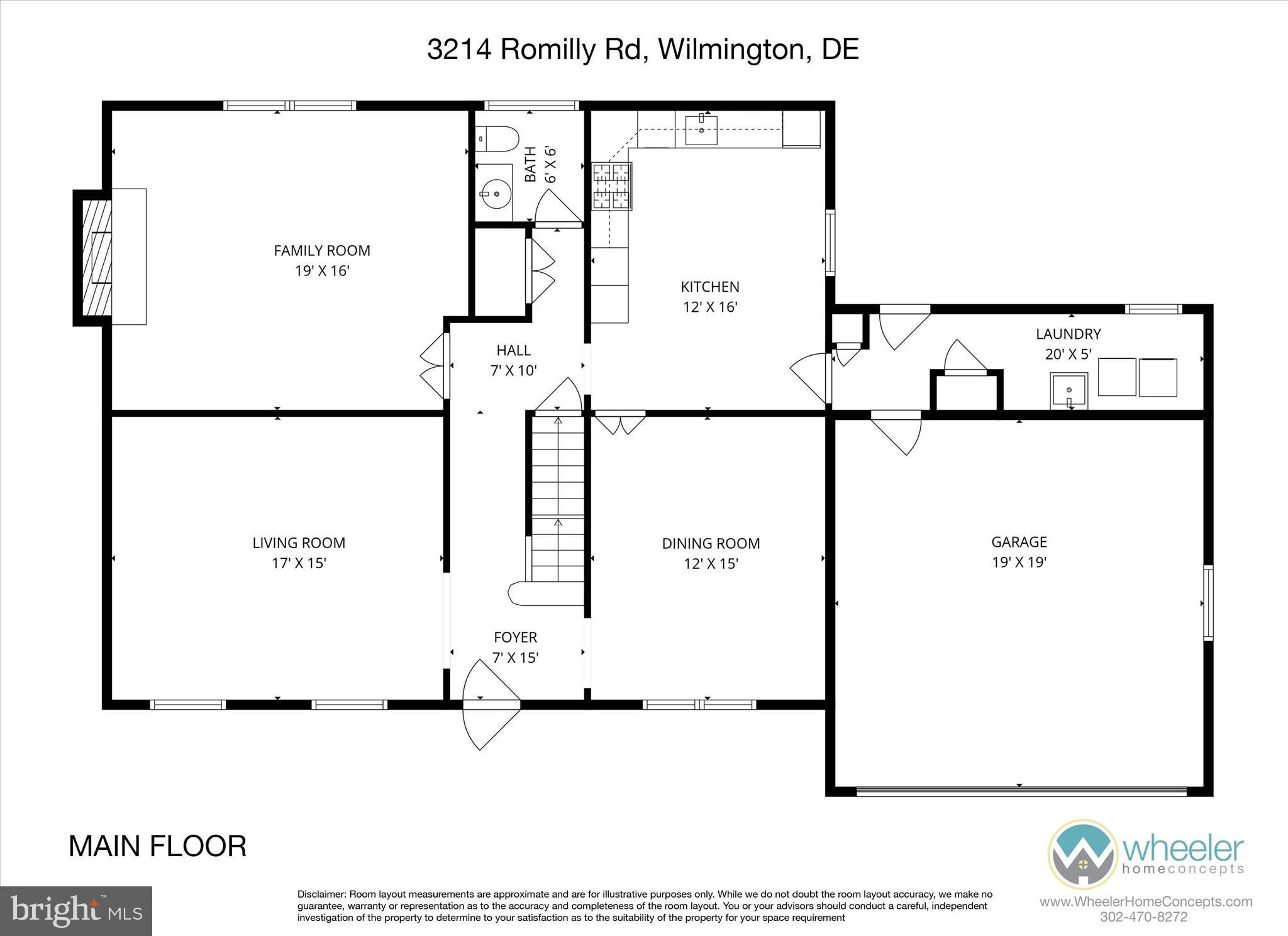 3214 Romilly Road Wilmington, DE 19810 - Photo 38 of 40 Main level floor plan