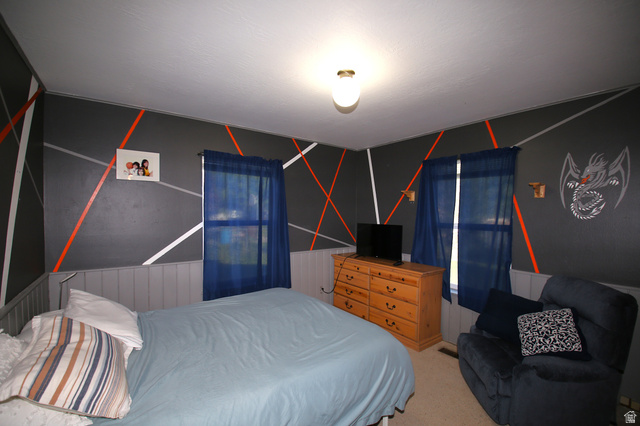1612 East 450 South Springville, UT 84663 - Photo 24 of 48 Interior room featuring textured carpeting and a ceiling-mounted light fixture