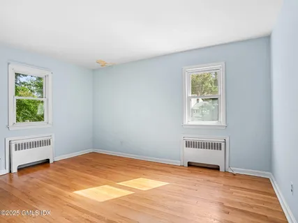 an empty room with a window