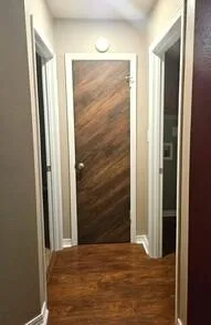 a view of wooden door