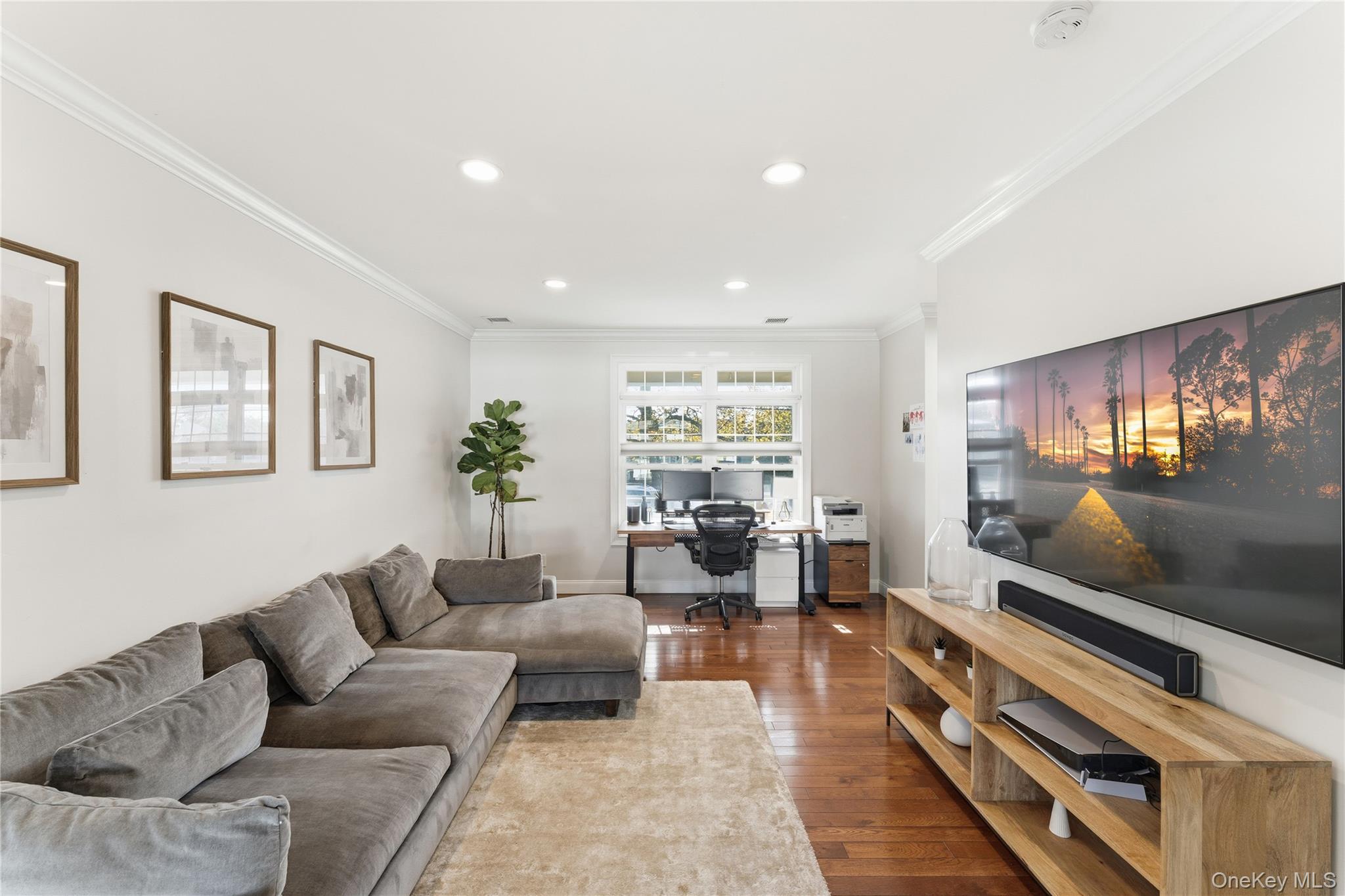 3483 Frederick Street Oceanside, NY 11572 - Photo 12 of 34 a living room with furniture and a flat screen tv