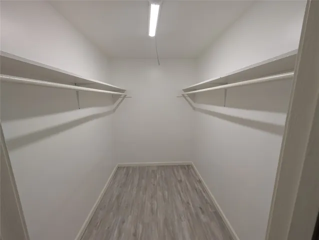 a view of small space with racks on the wall