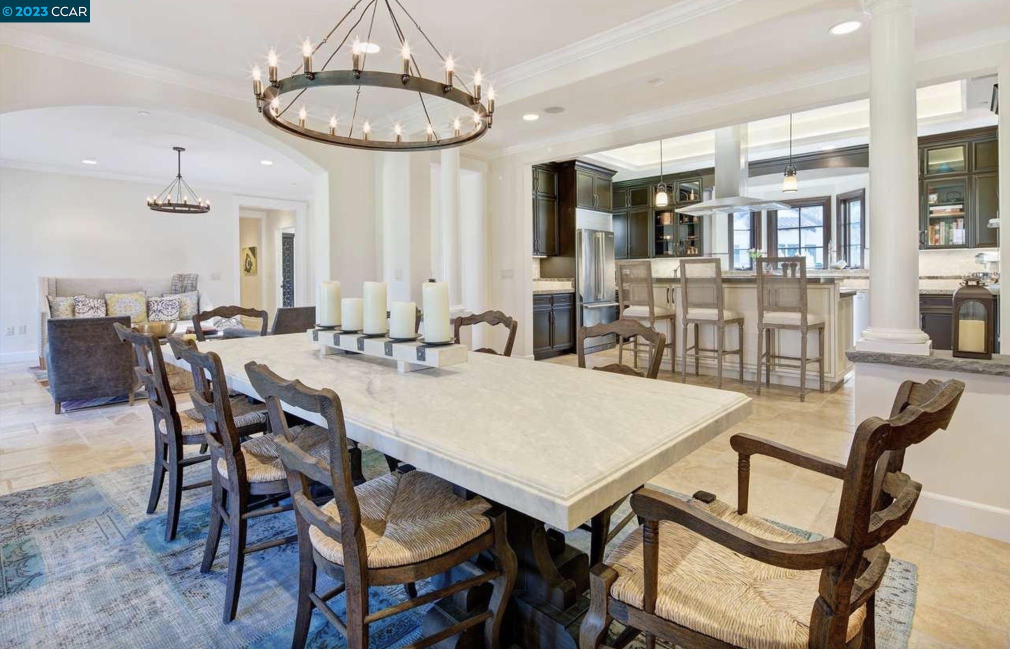 23 Eckley Lane Walnut Creek, CA 94596 - Photo 18 of 47 a view of a dining room with furniture and chandelier