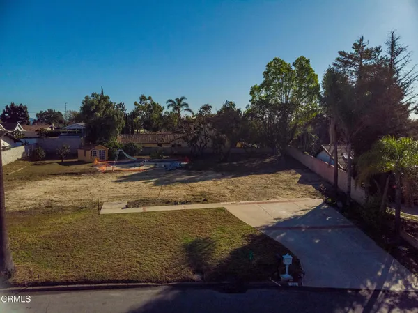 a view of a swimming pool with an outdoor space