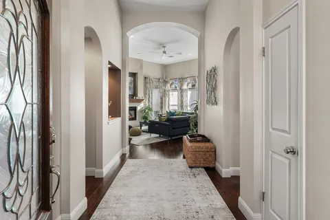 a view of a hallway with a entryway