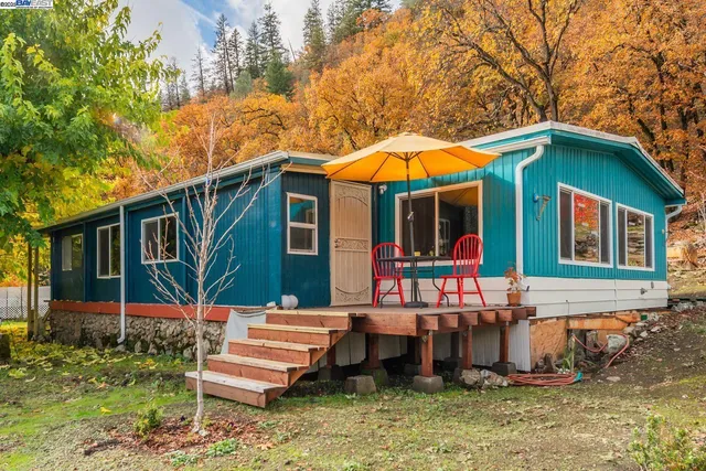 a front view of a house with wooden floor