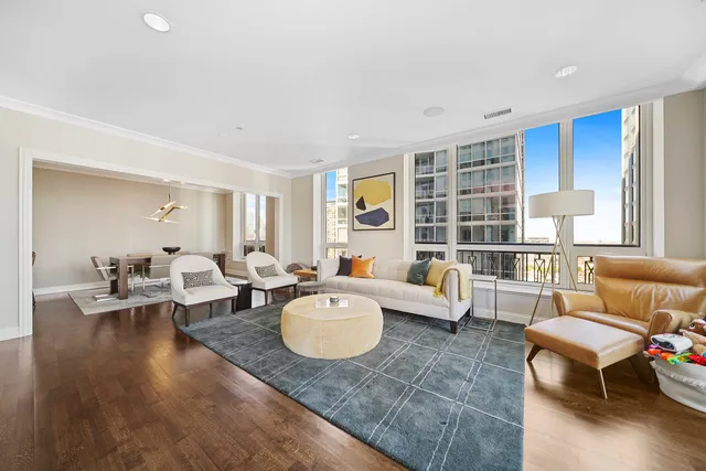 a living room with furniture and a couch