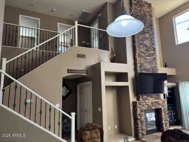 a view of a chairs and table in the patio