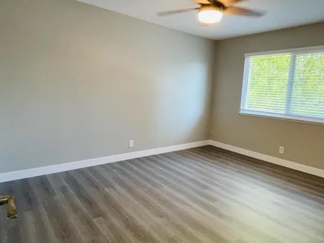 an empty room with a window