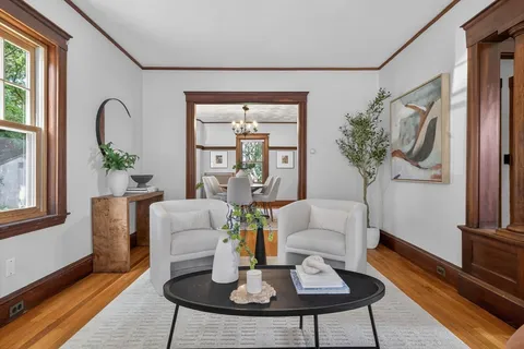 a living room with furniture