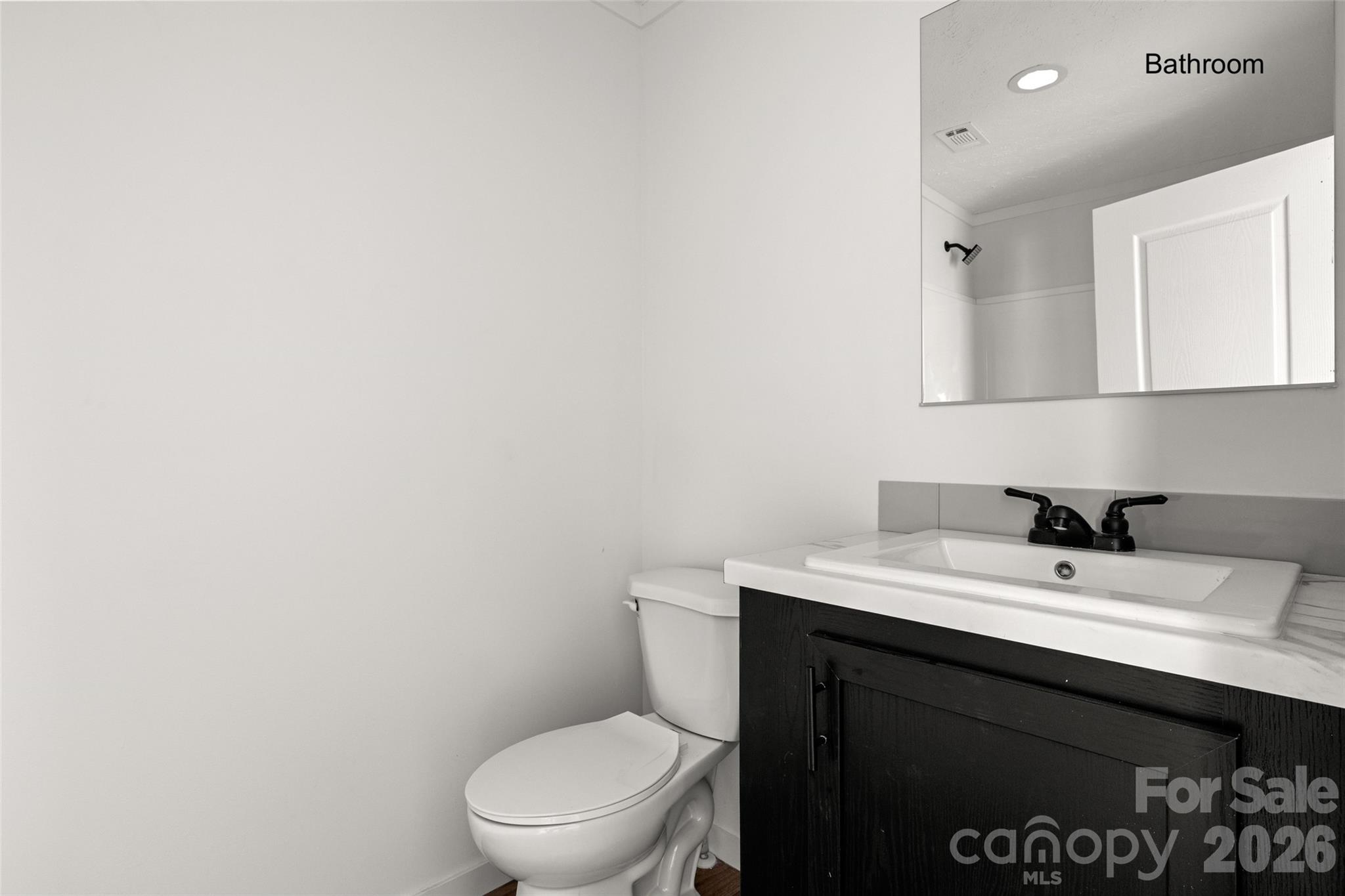 1109 Marion Street Lancaster, SC 29720 - Photo 21 of 44 a bathroom with a sink a toilet a mirror and vanity