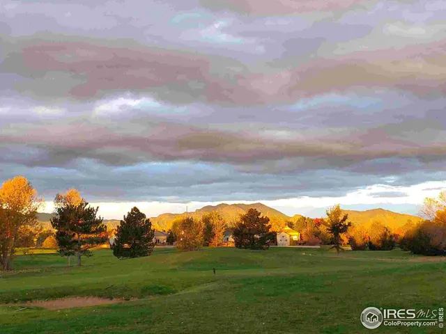 a view of grassy field with mountain