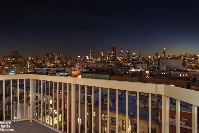 a view of city from a balcony