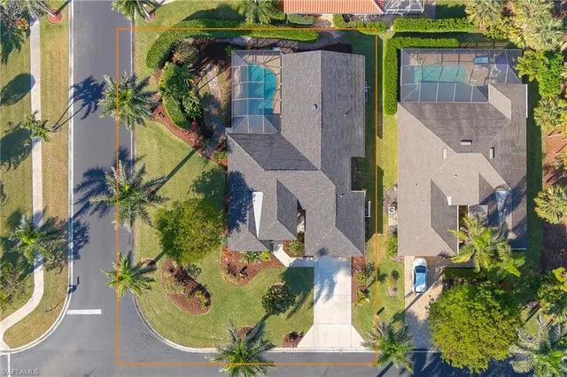 an aerial view of a house