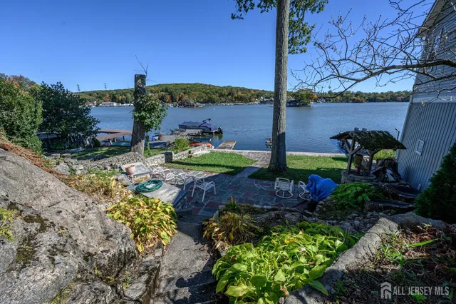 a view of a lake with houses